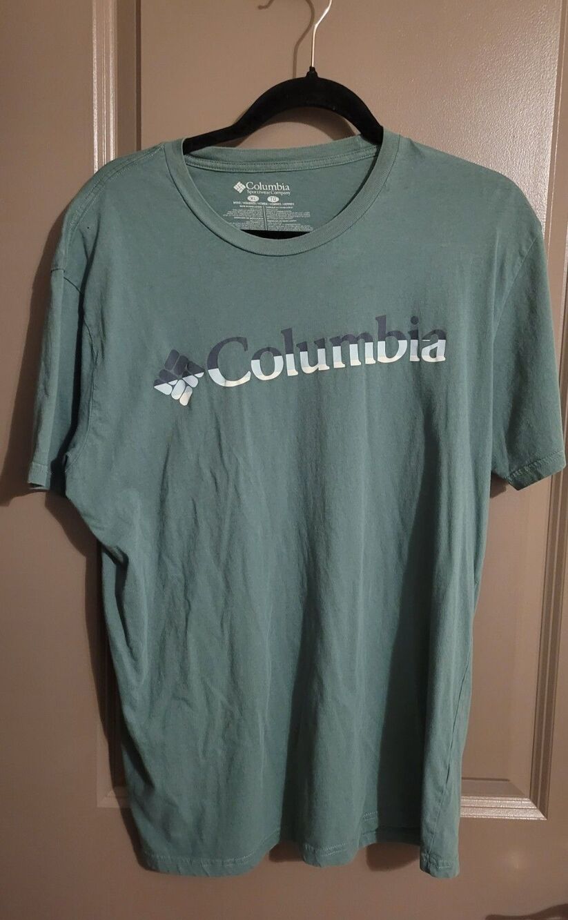 Columbia Short Sleeve Green Graphic T-shirt Mens XL